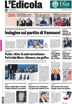 Prima pagina L'Edicola (Nazionale) di oggi - Quotidiano nazionale