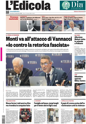 Prima pagina L'Edicola (Nazionale) di oggi - Quotidiano nazionale
