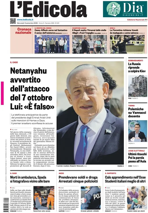 Prima pagina L'Edicola (Nazionale) di oggi - Quotidiano nazionale