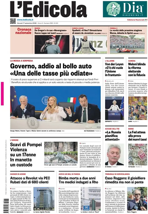 Prima pagina L'Edicola (Nazionale) di oggi - Quotidiano nazionale