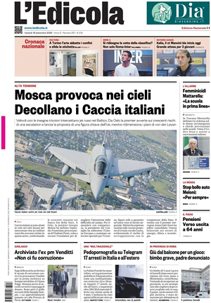 Prima pagina L'Edicola (Nazionale) di oggi - Quotidiano nazionale