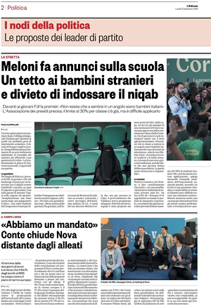 Prima pagina L'Edicola (Nazionale) di oggi - Quotidiano nazionale