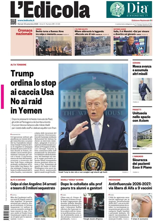 Prima pagina L'Edicola (Nazionale) di oggi - Quotidiano nazionale