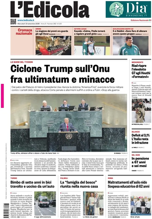 Prima pagina L'Edicola (Nazionale) di oggi - Quotidiano nazionale