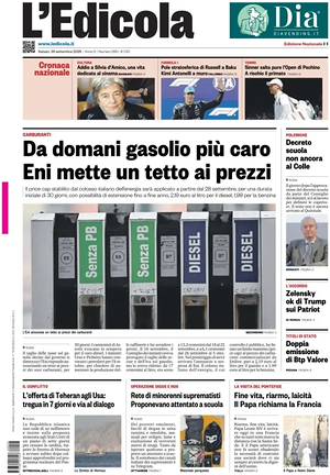 Prima pagina L'Edicola (Nazionale) di oggi - Quotidiano nazionale