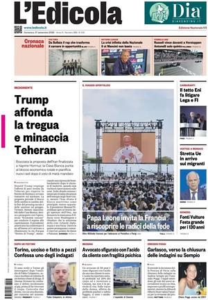 Prima pagina L'Edicola (Nazionale) di oggi - Quotidiano nazionale