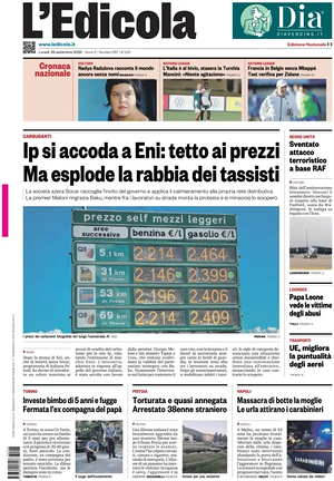 Prima pagina L'Edicola (Nazionale) di oggi - Quotidiano nazionale