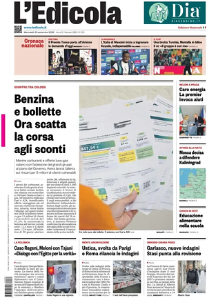 Prima pagina L'Edicola (Nazionale) di oggi - Quotidiano nazionale