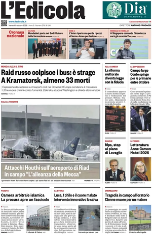 Prima pagina L'Edicola (Nazionale) di oggi - Quotidiano nazionale