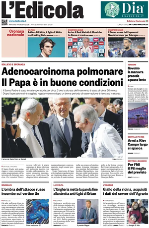 Prima pagina L'Edicola (Nazionale) di oggi - Quotidiano nazionale
