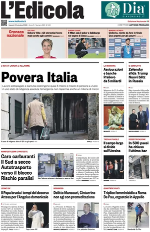 Prima pagina L'Edicola (Nazionale) di oggi - Quotidiano nazionale