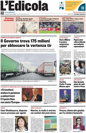 Prima pagina L'Edicola (Nazionale) di oggi - Quotidiano nazionale