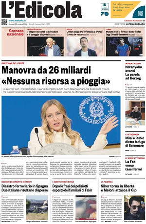 Prima pagina L'Edicola (Nazionale) di oggi - Quotidiano nazionale