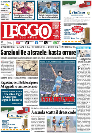 Prima pagina Leggo (Roma) di oggi - Quotidiano nazionale