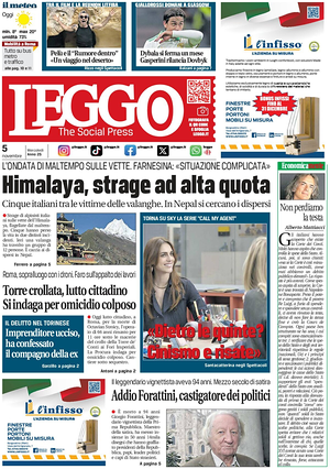 Prima pagina Leggo (Roma) di oggi - Quotidiano nazionale