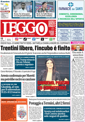 Leggo (Roma) prima pagina