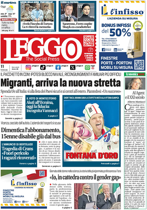 Prima pagina Leggo (Roma) di oggi - Quotidiano nazionale