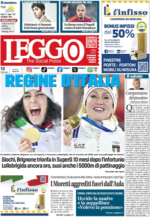 Prima pagina Leggo (Roma) di oggi - Quotidiano nazionale