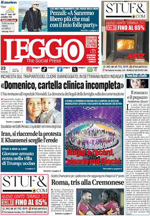 Prima pagina Leggo (Roma) di oggi - Quotidiano nazionale