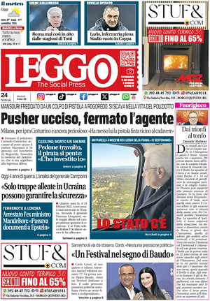 Prima pagina Leggo (Roma) di oggi - Quotidiano nazionale