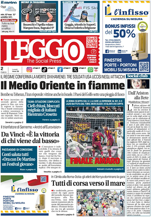 Prima pagina Leggo (Roma) di oggi - Quotidiano nazionale