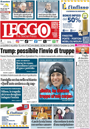 Prima pagina Leggo (Roma) di oggi - Quotidiano nazionale