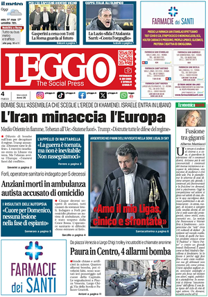 Prima pagina Leggo (Roma) di oggi - Quotidiano nazionale