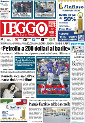 Prima pagina Leggo (Roma) di oggi - Quotidiano nazionale