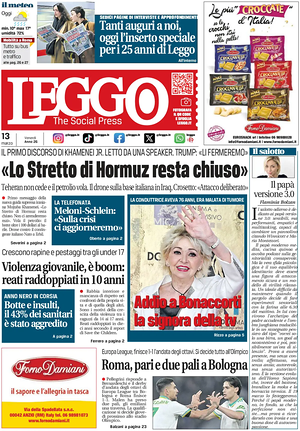 Prima pagina Leggo (Roma) di oggi - Quotidiano nazionale
