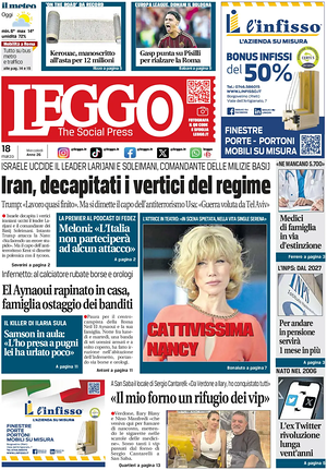 Prima pagina Leggo (Roma) di oggi - Quotidiano nazionale