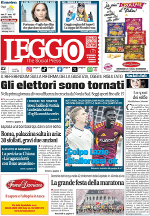 Prima pagina Leggo (Roma) di oggi - Quotidiano nazionale