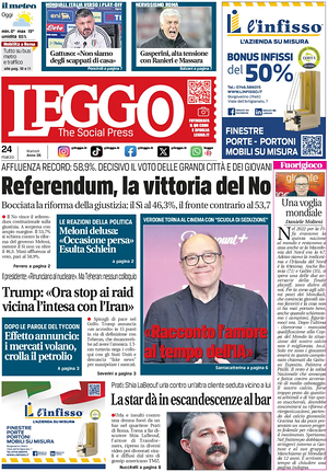 Prima pagina Leggo (Roma) di oggi - Quotidiano nazionale