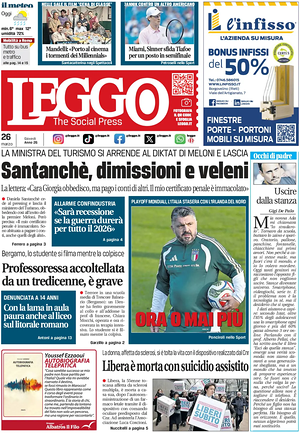 Prima pagina Leggo (Roma) di oggi - Quotidiano nazionale