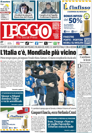 Prima pagina Leggo (Roma) di oggi - Quotidiano nazionale