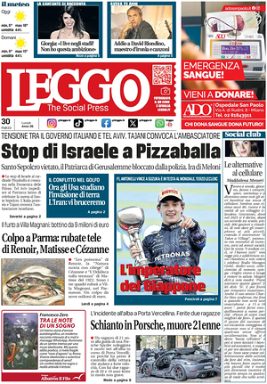 Prima pagina Leggo (Roma) di oggi - Quotidiano nazionale