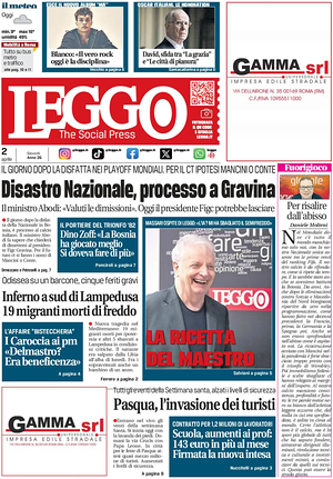 Prima pagina Leggo (Roma) di oggi - Quotidiano nazionale