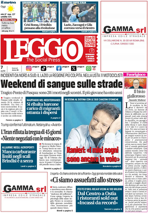 Prima pagina Leggo (Roma) di oggi - Quotidiano nazionale