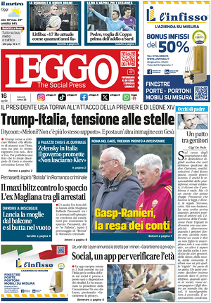 Prima pagina Leggo (Roma) di oggi - Quotidiano nazionale