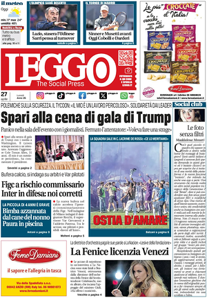 Prima pagina Leggo (Roma) di oggi - Quotidiano nazionale