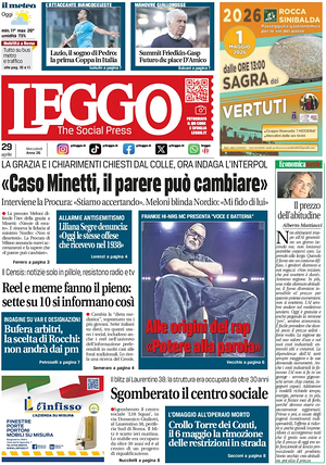 Prima pagina Leggo (Roma) di oggi - Quotidiano nazionale