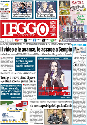 Prima pagina Leggo (Roma) di oggi - Quotidiano nazionale