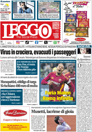 Prima pagina Leggo (Roma) di oggi - Quotidiano nazionale