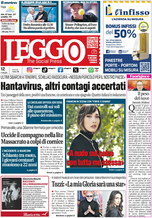 Prima pagina Leggo (Roma) di oggi - Quotidiano nazionale