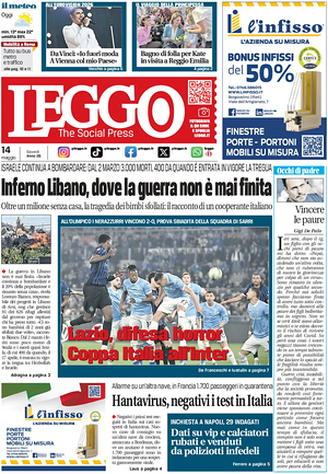 Prima pagina Leggo (Roma) di oggi - Quotidiano nazionale