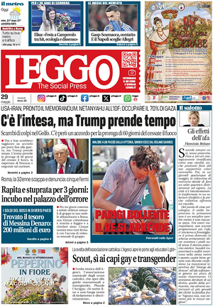 Prima pagina Leggo (Roma) di oggi - Quotidiano nazionale