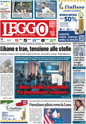 Prima pagina Leggo (Roma) di oggi - Quotidiano nazionale