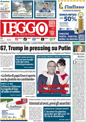 Prima pagina Leggo (Roma) di oggi - Quotidiano nazionale