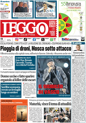 Prima pagina Leggo (Roma) di oggi - Quotidiano nazionale