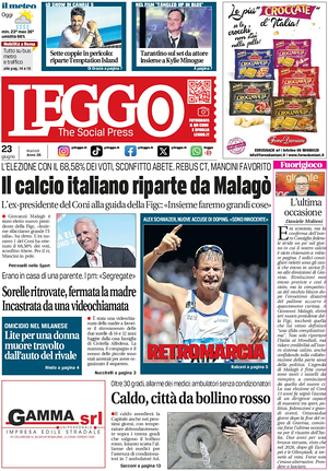 Prima pagina Leggo (Roma) di oggi - Quotidiano nazionale