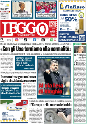 Prima pagina Leggo (Roma) di oggi - Quotidiano nazionale